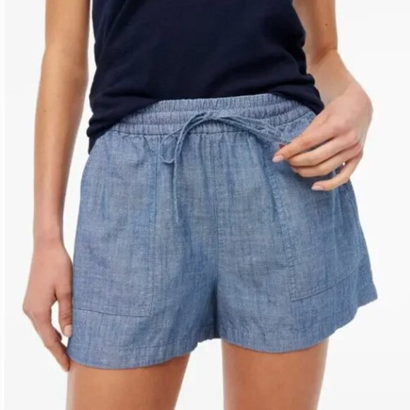 J. Crew Women's Chambray Seaside Drawstring Shorts, Size Large (Two Pairs) - Picture 1 of 11